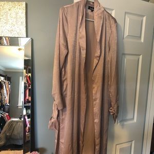 long silky pink robe